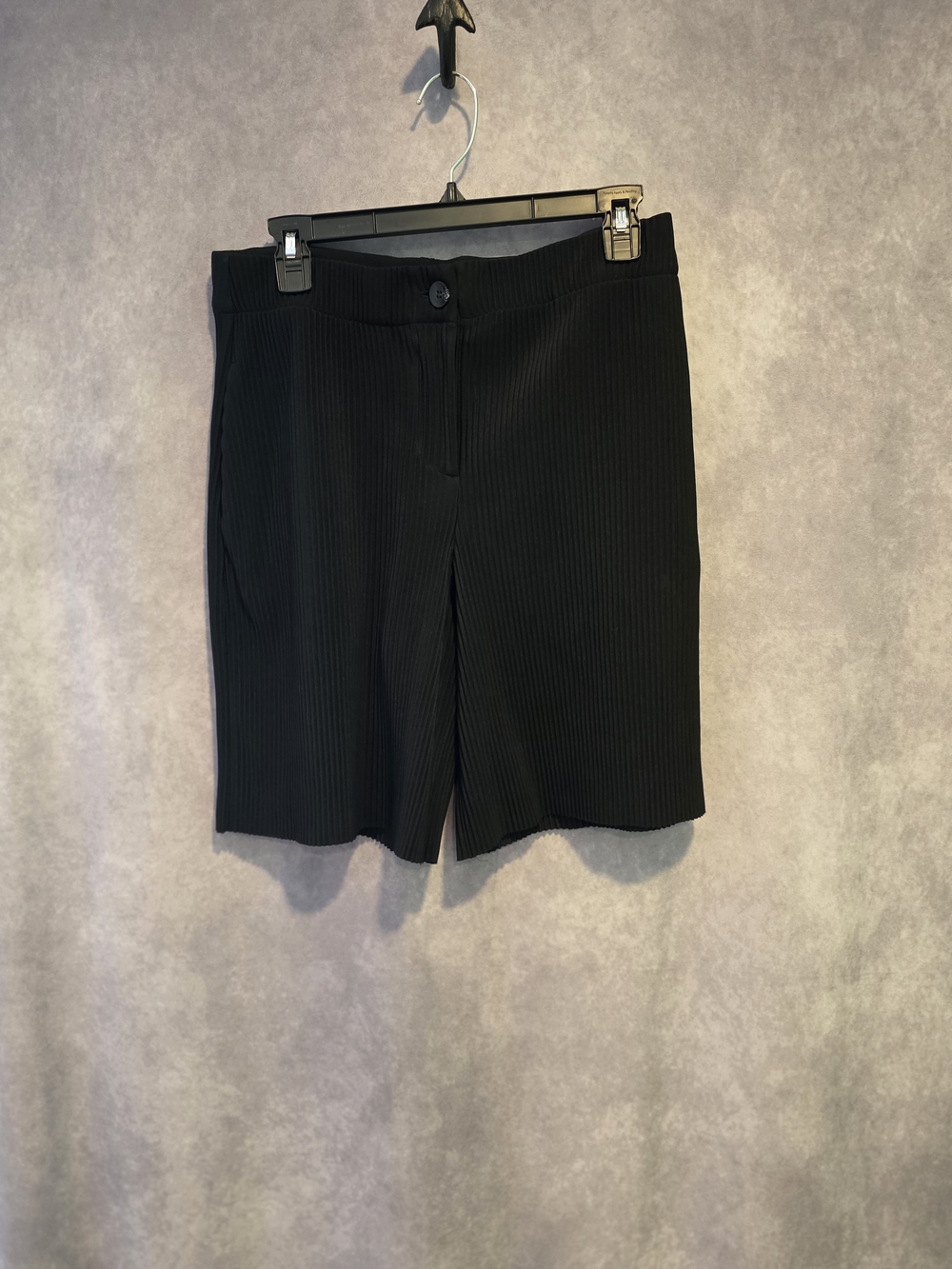 COS Black Ribbed Bermuda Shorts